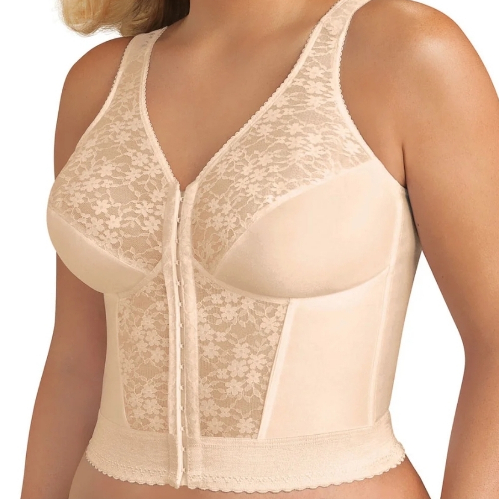 Exquisite Form Longline Lace Contour Corset Bustier Bra Nude 38D